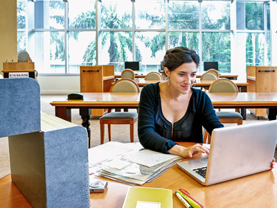 Graduate student with laptop